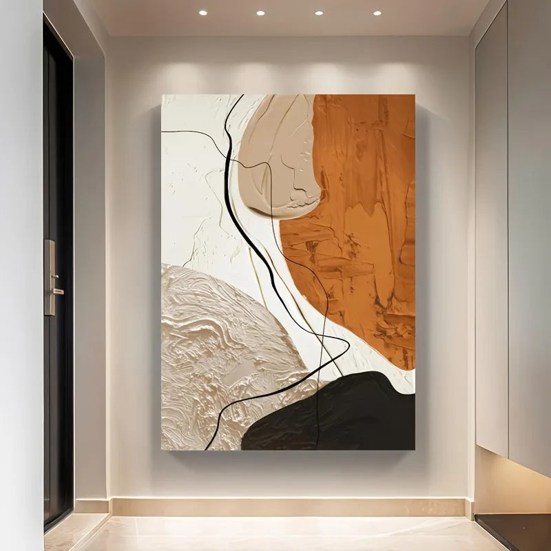 2D Flat, Canvas Featuring Abstract Line Art, Frameless for Modern Art Home Decor, Creative Spaces. Perfect Gift for The Holidays Peaceful Pleasures Health and Wellness
