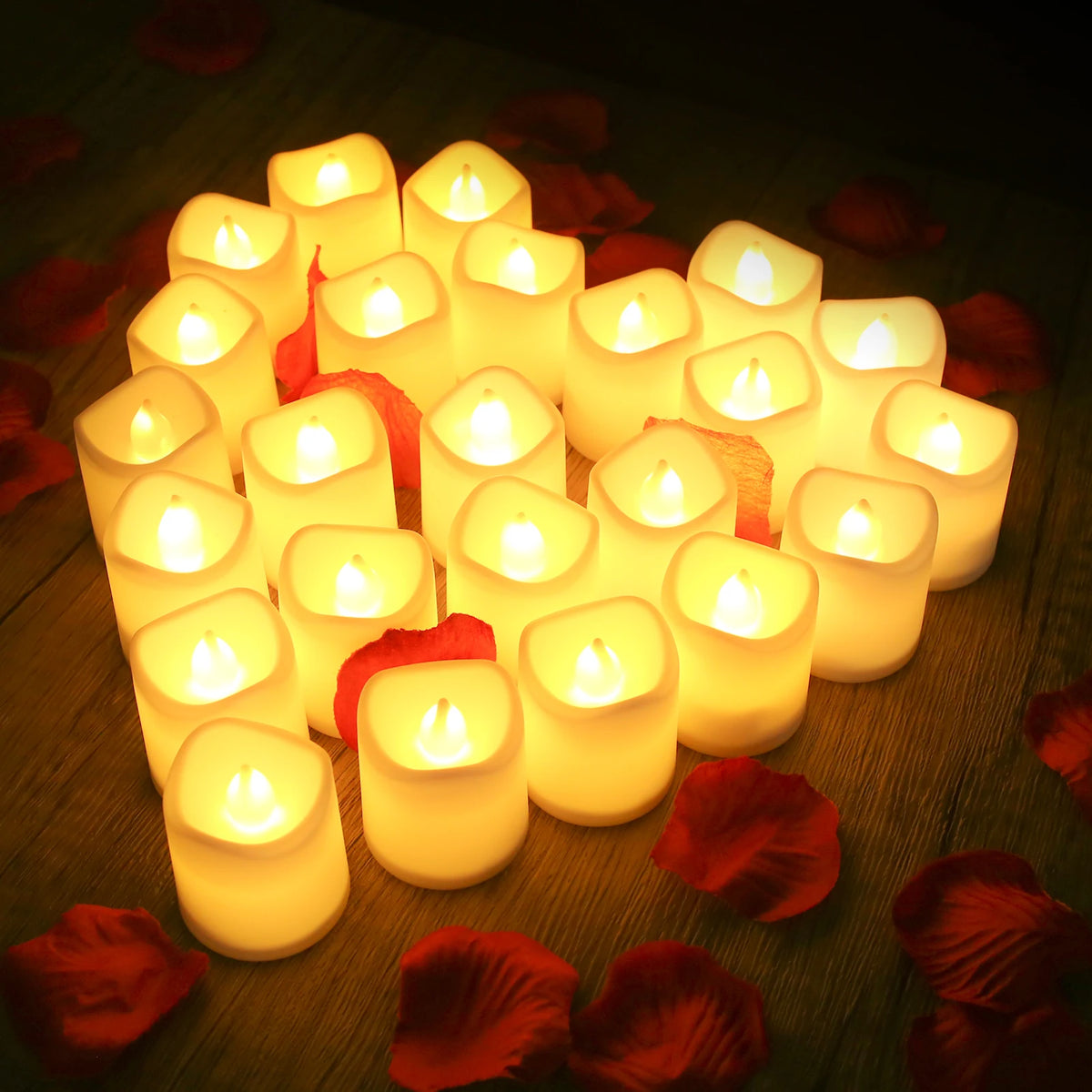 24/48Pcs Flameless LED Candle Battery Operated Realistic Wishing Tea Lights Warm White for Wedding Christmas Halloween Decor Peaceful Pleasures Health and Wellness