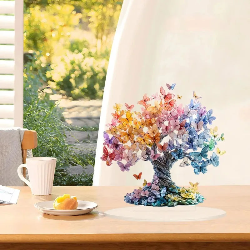 Tree of Life Butterfly Acrylic Figurine | Valentine's Day Decor