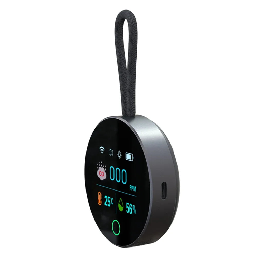 3-in-1 Carbon Monoxide Detector – CO, Temp & Humidity Monitor Peaceful Pleasures Health and Wellness dark grey United States