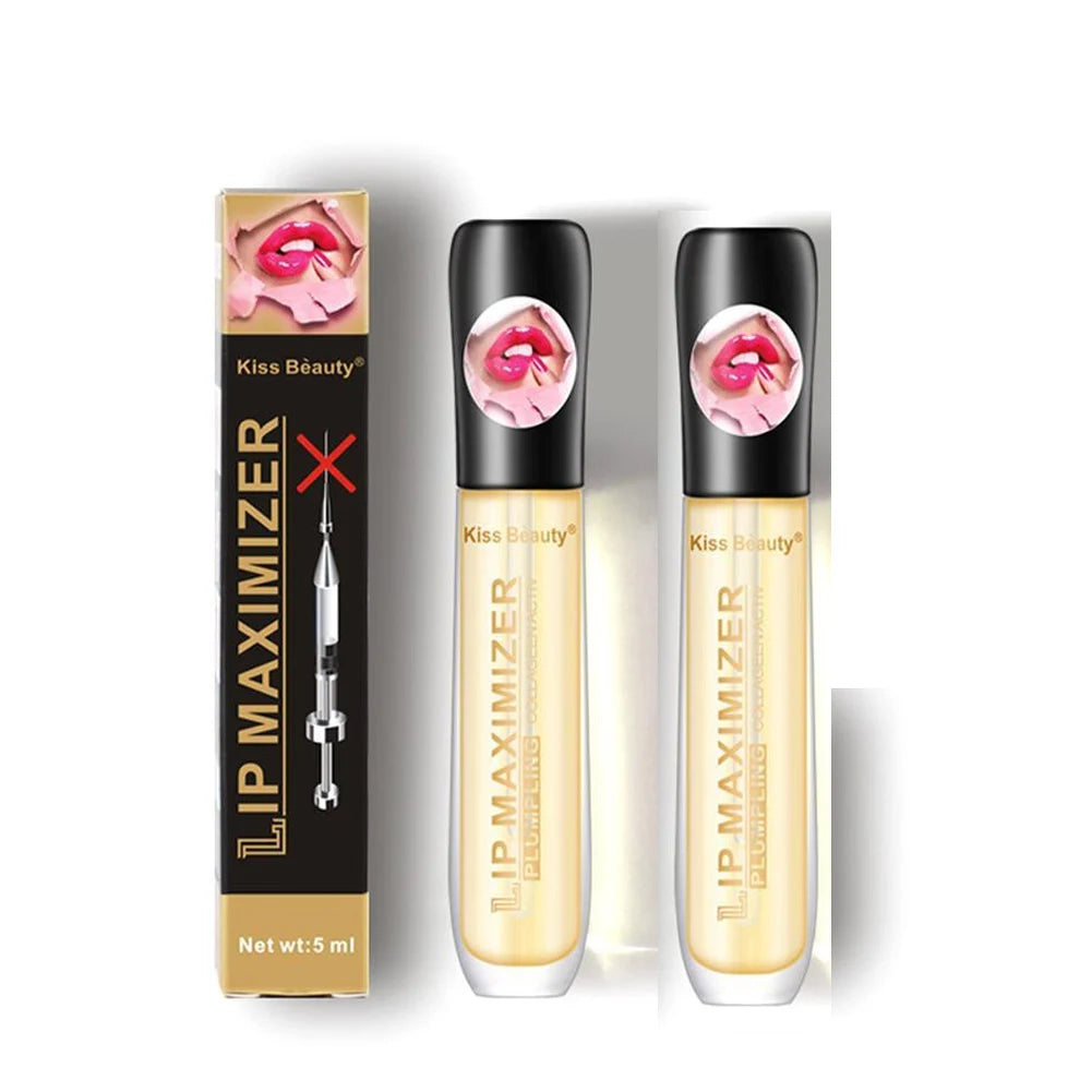 Liquid Lip Plumper Plumping Lip Gloss,Clear Lip Oil Waterproof Moisturize Long Lasting Nutritious Lip Plumper Makeup Skin Care Peaceful Pleasures Health and Wellness 2pcs
