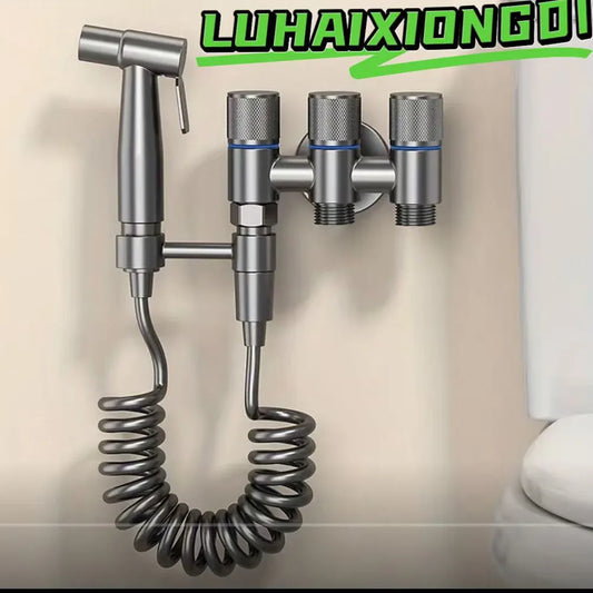 3-in-1 Wall-Mounted Stainless Steel Water Distributor & Spray Gun Wall Mount Faucet Peaceful Pleasures Health and Wellness