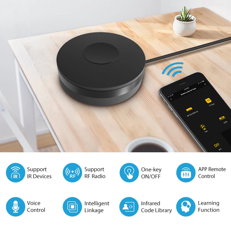 NEO Tuya Smart RF IR Remote Control WiFi Smart Home Infrared Controller for Air Conditioner ALL TV Work with Alexa Google Home Peaceful Pleasures Health and Wellness