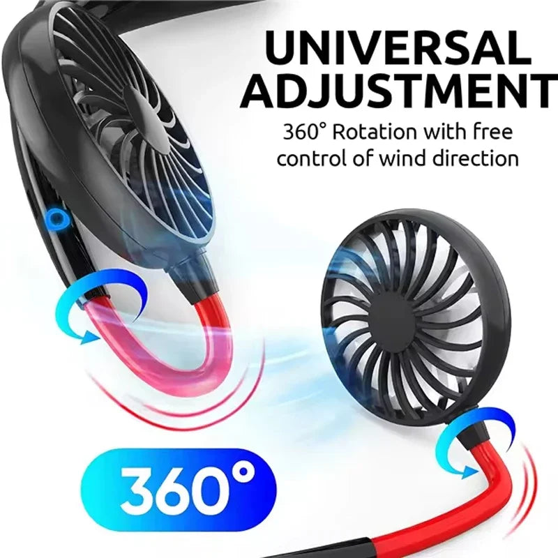 2026 Best Selling Hands-Free 3-Speed Rechargeable Lazy Hanging Neck USB Battery-Powered Cooling Fan for Household Car Peaceful Pleasures Health and Wellness