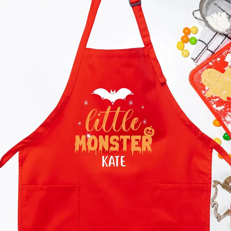 Personalized Little Monster Kids Halloween Apron | Boys & Girls