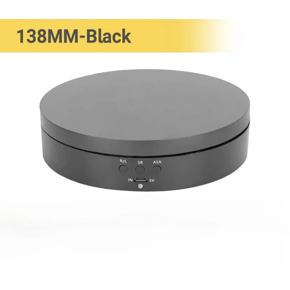 USB-Powered Rotating Turntable with 3 Speed Modes 360° Motorized Display Stand for Product Photography Jewelry&Video Shooting Peaceful Pleasures Health and Wellness 138MM Black