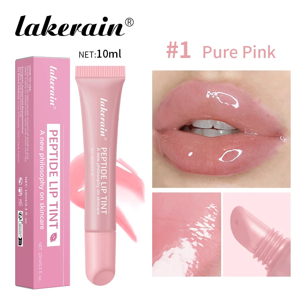 4pcs Mirror Lip Glaze Moisturizes Jelly Lip Enrichment Oil Lasting Water Light Glass Lip Oil Remove Line Lip Protection Serum Peaceful Pleasures Health and Wellness 01 Pure Pink