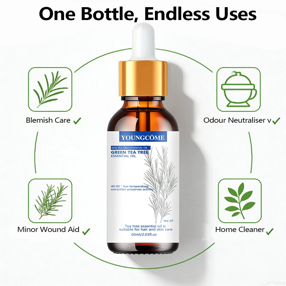 Tea Tree Essential Oil , Nature for Aromatherapy, Diffuser, Humidifier, Woody, Relieving Stress，Massage Muscle Peaceful Pleasures Health and Wellness
