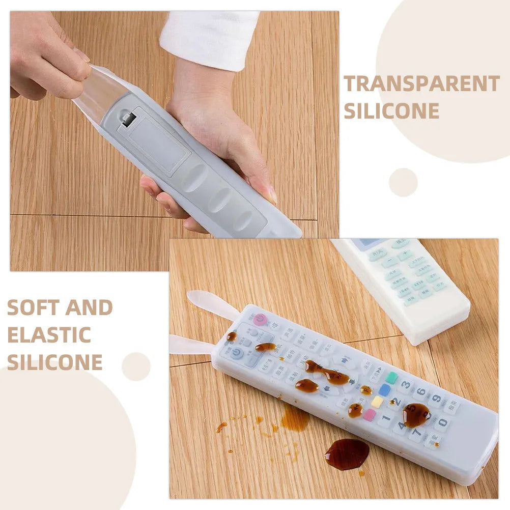 2Pcs Remote Control Cover Transparent Silicone Rabbit Ear Protector Soft Anti-Slip TV Air Conditioner Remote Sleeve Waterproof Peaceful Pleasures Health and Wellness