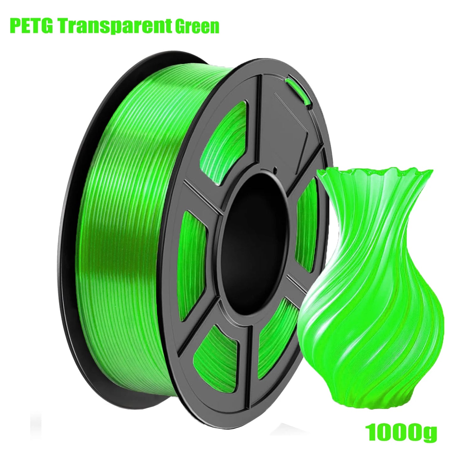 DINGSUN 3D Transparent PETG Filament 1.75mm ±0.02mm Accuracy