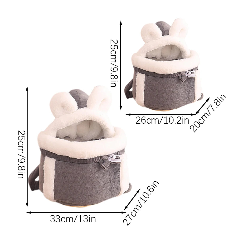 Winter Plush Cat Carrier Backpack | Cozy Travel Bag for Pets