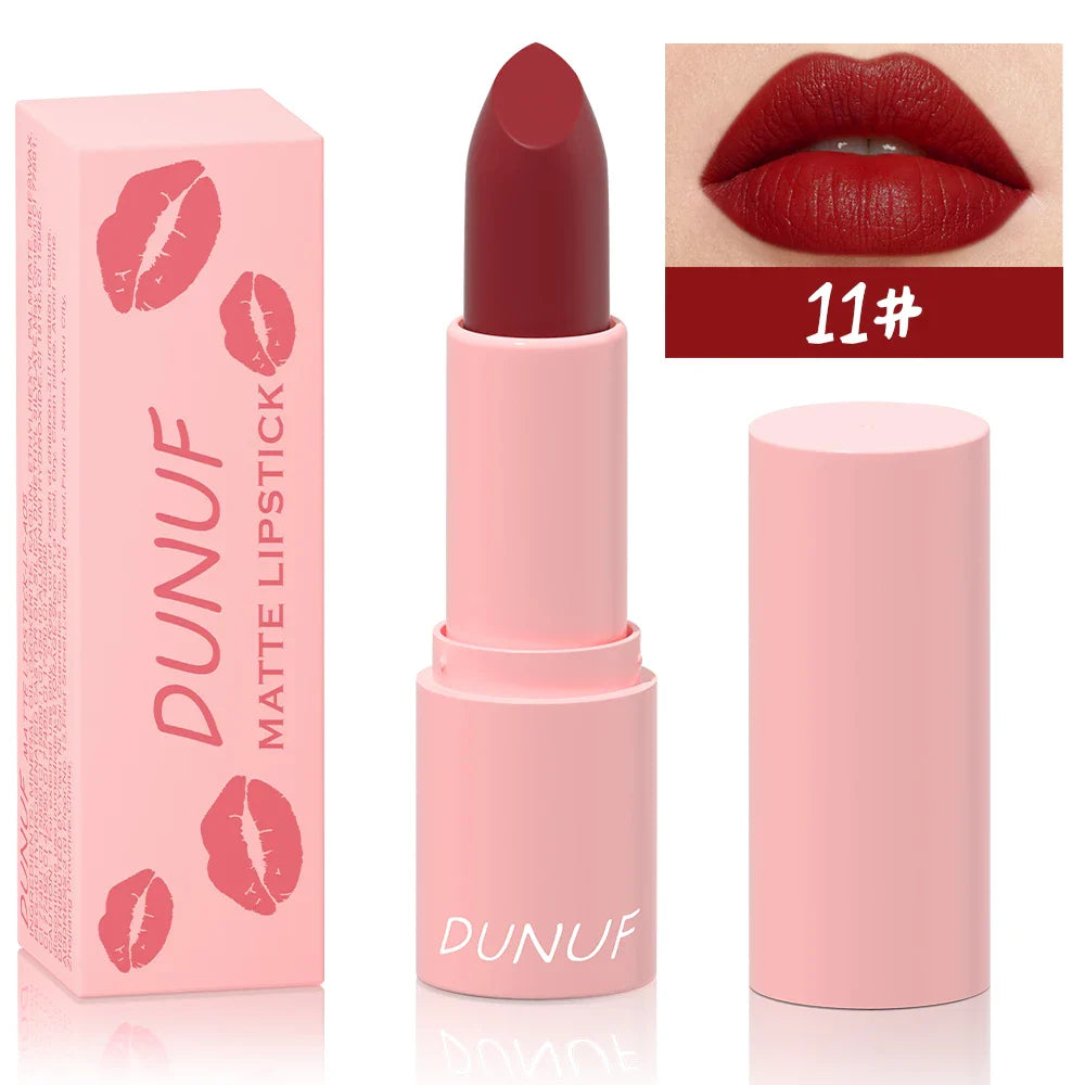 DUNUF Matte Lipstick – 24Hr Waterproof Non-Stick Lip Color