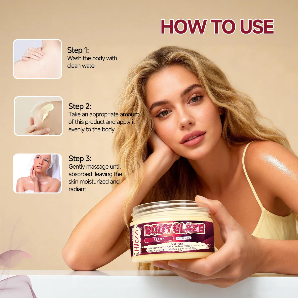 Body Glaze Moisturizing Cream 8oz – Hydrate & Brighten Skin
