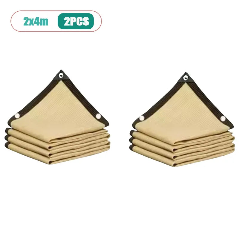 Beige Sun Shade Sail UV Block Canopy with Grommets | Garden Patio