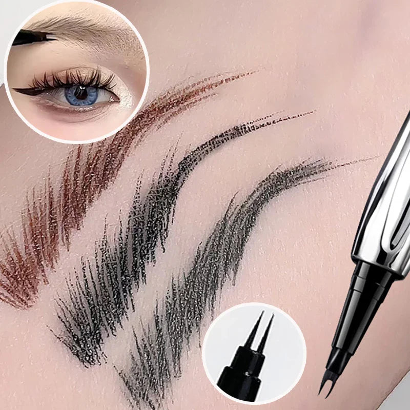 LUXURYTO 2-Fork Waterproof Liquid Eyebrow Pen – Ultra-Fine Tip