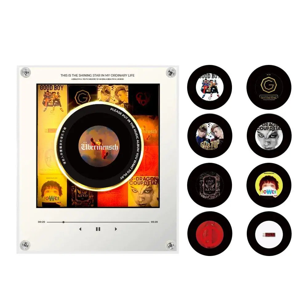 NFC Vinyl Mini Music Player – Fridge Magnet LED Night Light