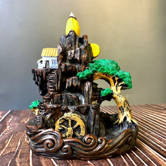 Resin Backflow Incense Burner – Home Office Décor Gift Incense Burner Peaceful Pleasures Health and Wellness