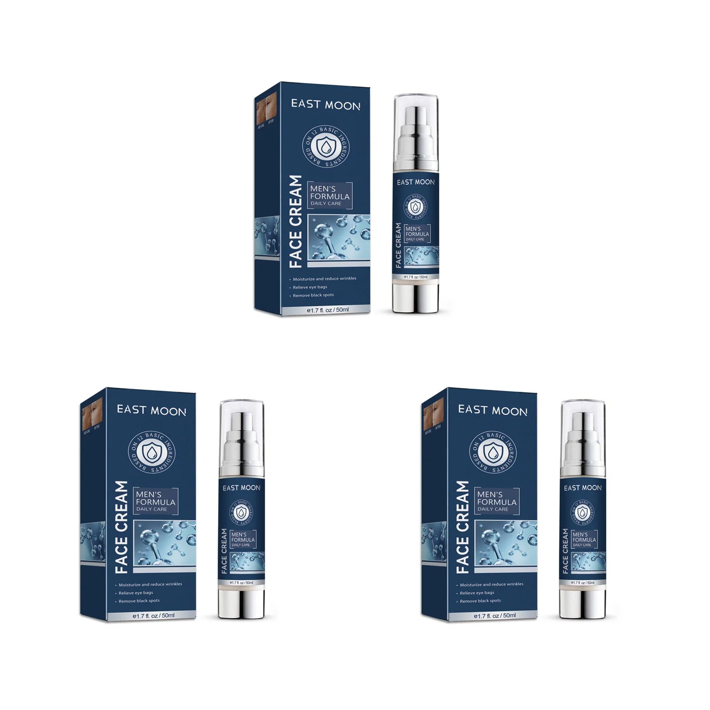 6-in-1 Men's Face Moisturizer – Hydrate, Brighten & Anti-Aging Peaceful Pleasures Health and Wellness 3Pcs