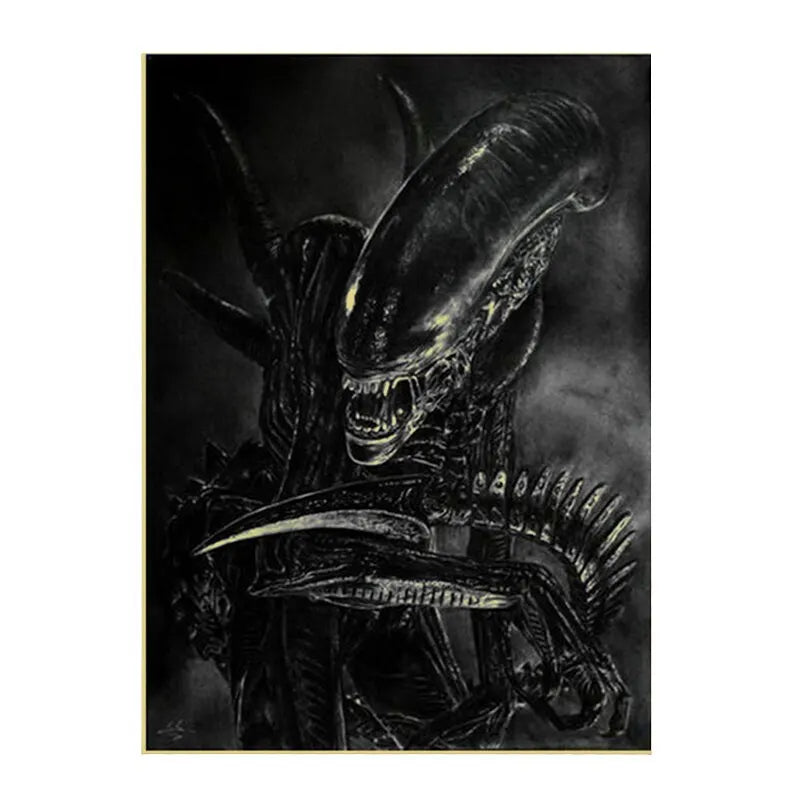 Retro Horror Movie Poster Canvas Wall Art | Unframed Print