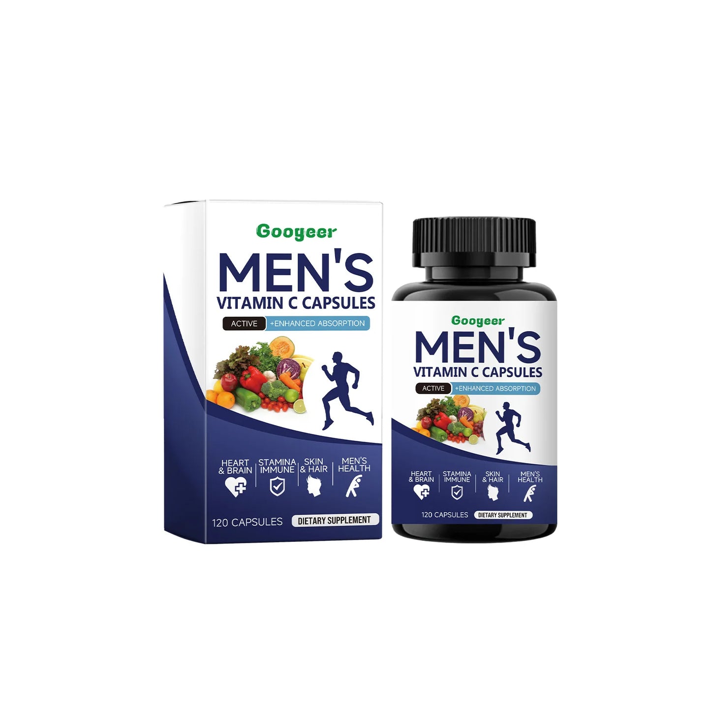 Men's Vitamin C Capsules | Antioxidant Support | 120 Count