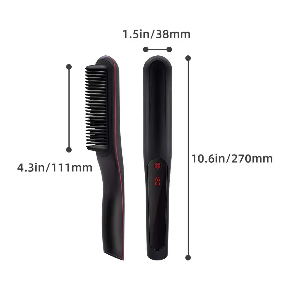 Professional Advanced Negative Ionic Hair Straightener Brush 2-in-1 Anti-Scald Feature Hot Comb For Styling & Straightening Hair Peaceful Pleasures Health and Wellness