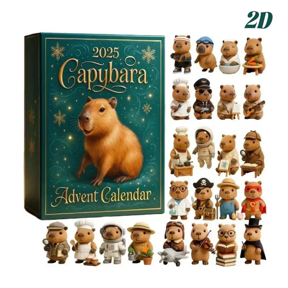 Capybara Advent Calendar Count Down to 2025 Christmas Calendar Capybara Tree Pendant 24 Days Acrylic Ornament Party Favor Peaceful Pleasures Health and Wellness Capybara 1set