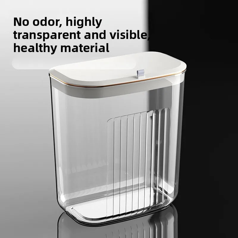 Luxury Wall-Mounted Laundry Hamper No-Drill Hanging Dirty Clothes Basket with Lid for Bathroom/Bedroom, Transparent Storage Bin Peaceful Pleasures Health and Wellness