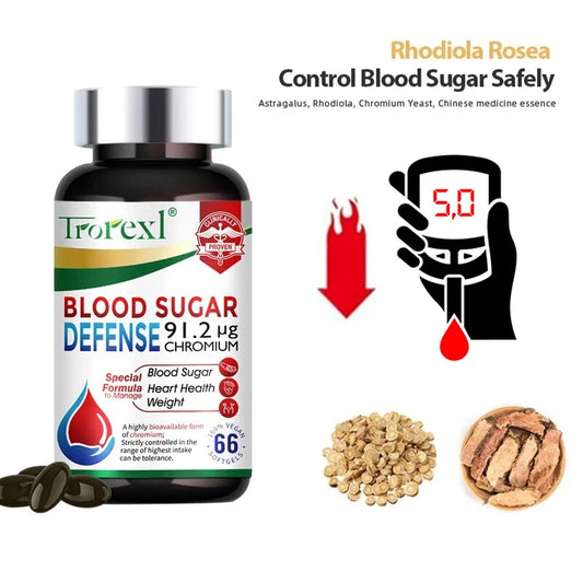 Blood Sugar Defense Capsules – Chromium, Astragalus & Rhodiola Blood Sugar Supplement Peaceful Pleasures Health and Wellness