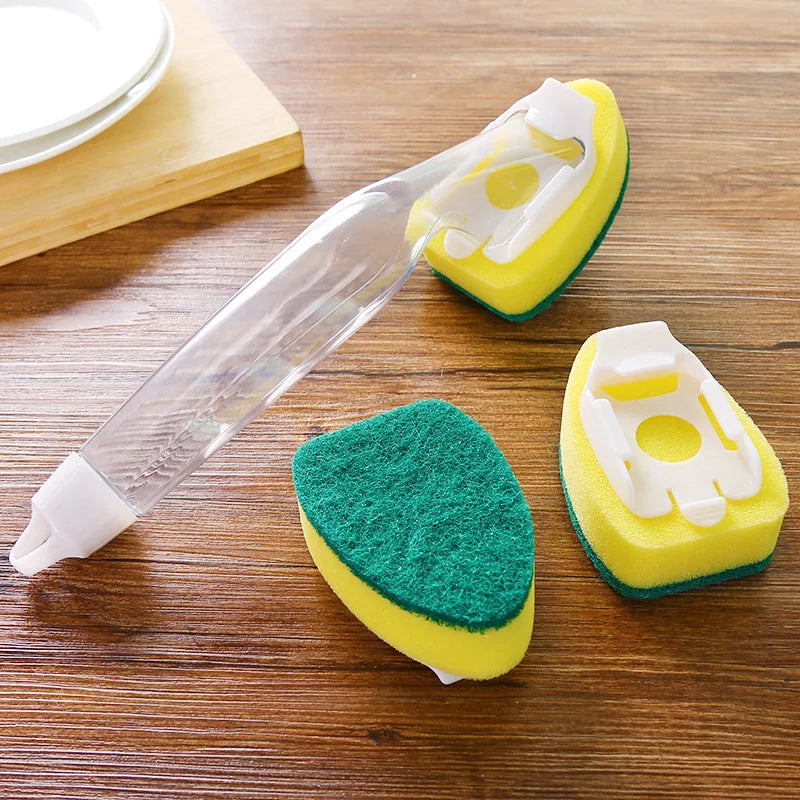 Dish Wand Soap Cleaning Brush Set Replacement Sponge Refill Liquid Washing Home Kitchen Sink Scrubber Cleaning Cleaning Tool Peaceful Pleasures Health and Wellness