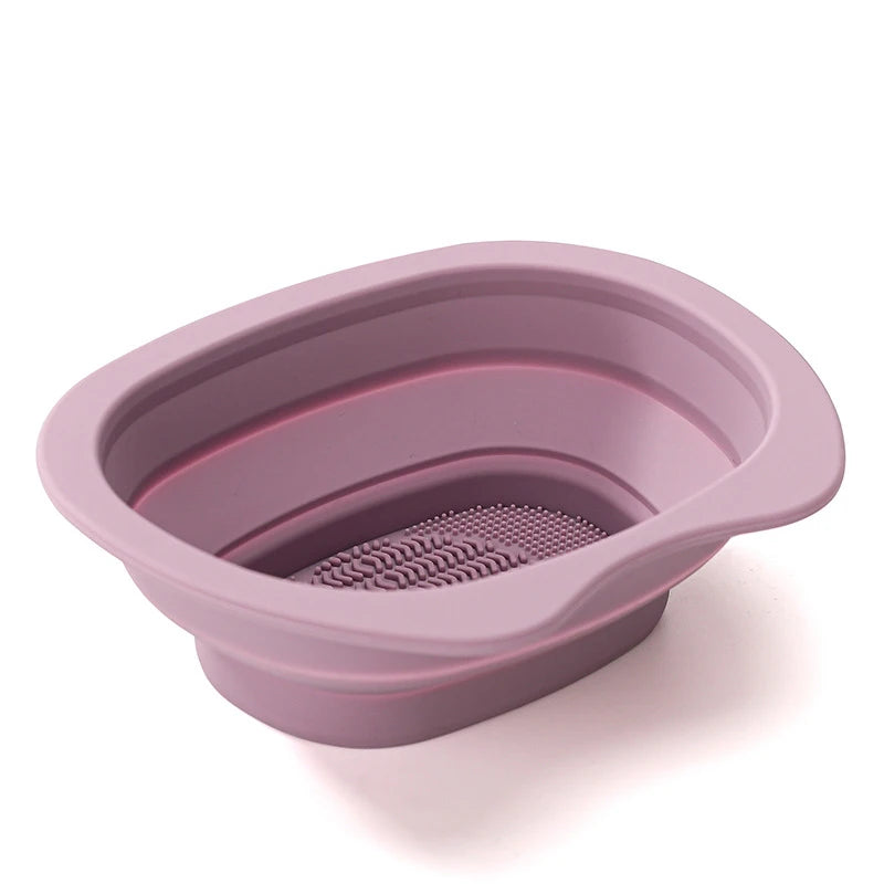 Foldable Silicone Makeup Brush Cleaning Bowl | Washing Tool