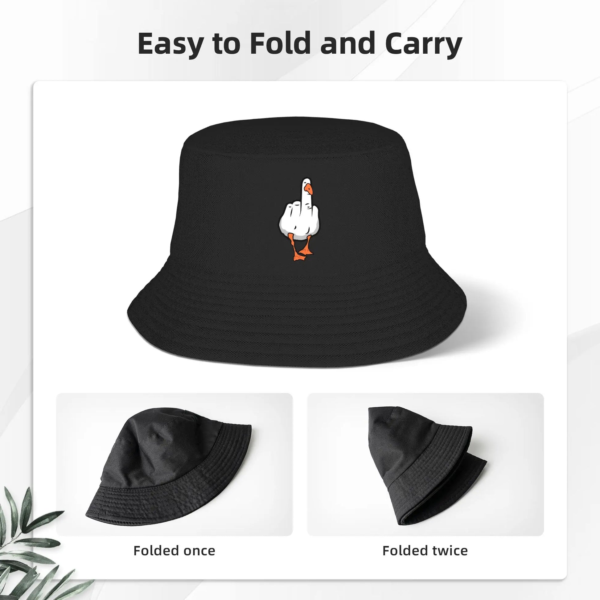Finger Duck Bucket Hat Duck You Street Style Fisherman Caps Soft Fold Beach Travel Sunscreen Hats For Men Women Cap Peaceful Pleasures Health and Wellness