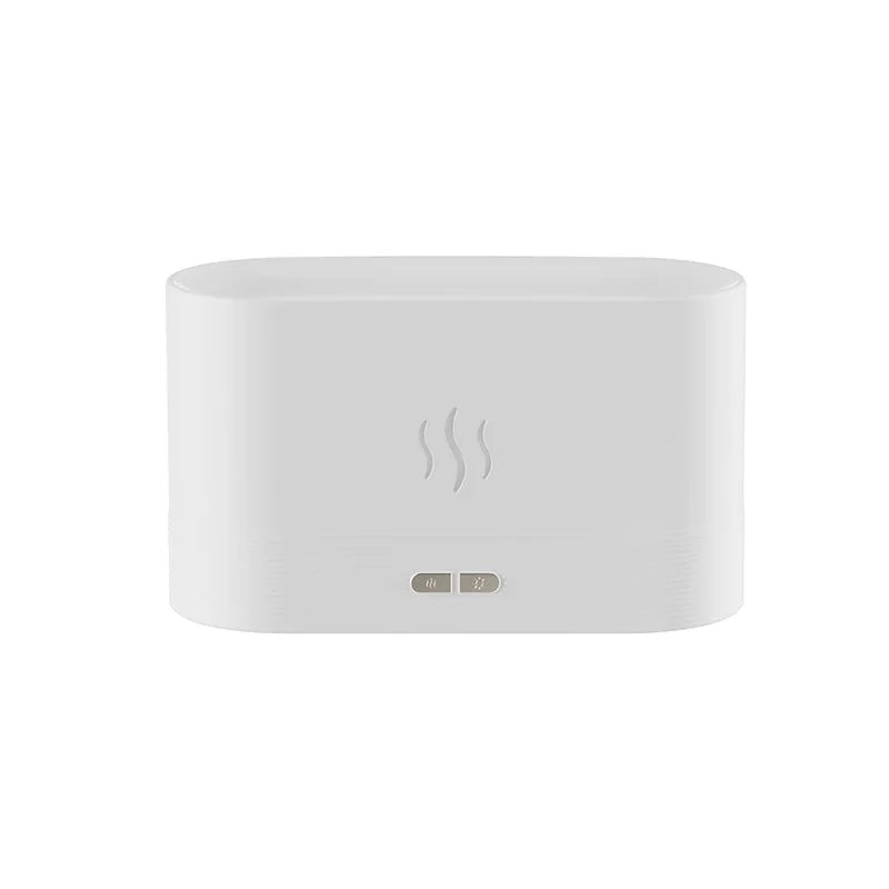 Creative Simulation Flame Aromatherapy Machine Humidifier Diffuser Fragrance Machine Home 5v Office Desktop 3D Flame Humidifier Peaceful Pleasures Health and Wellness WHITE USB Type-C