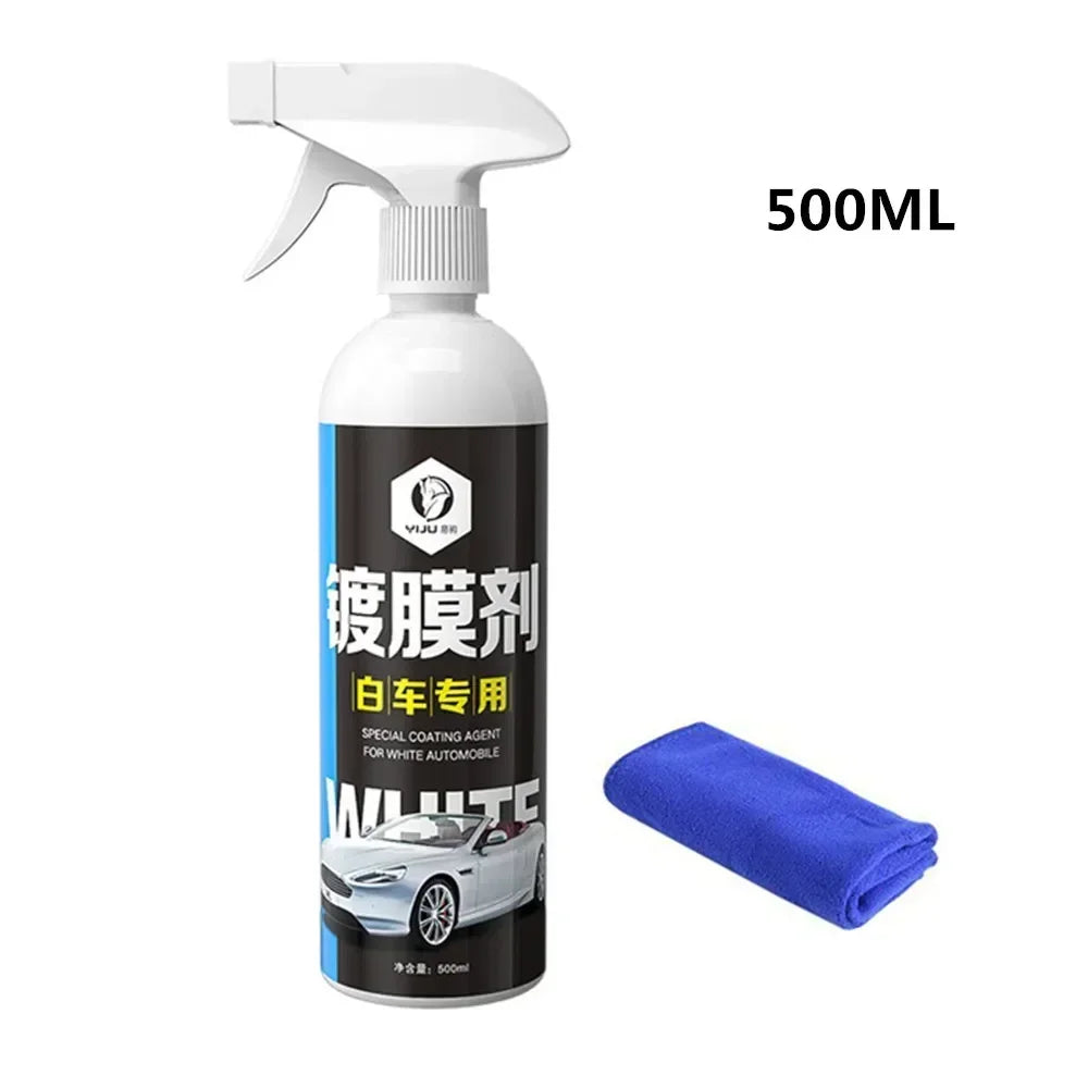 White Car Ceramic Car Coating 500ML 9H Nano Liquid Glass Plated Crystal Hydrophobic Waterproof Polishing Paint Hardness Peaceful Pleasures Health and Wellness 500ml