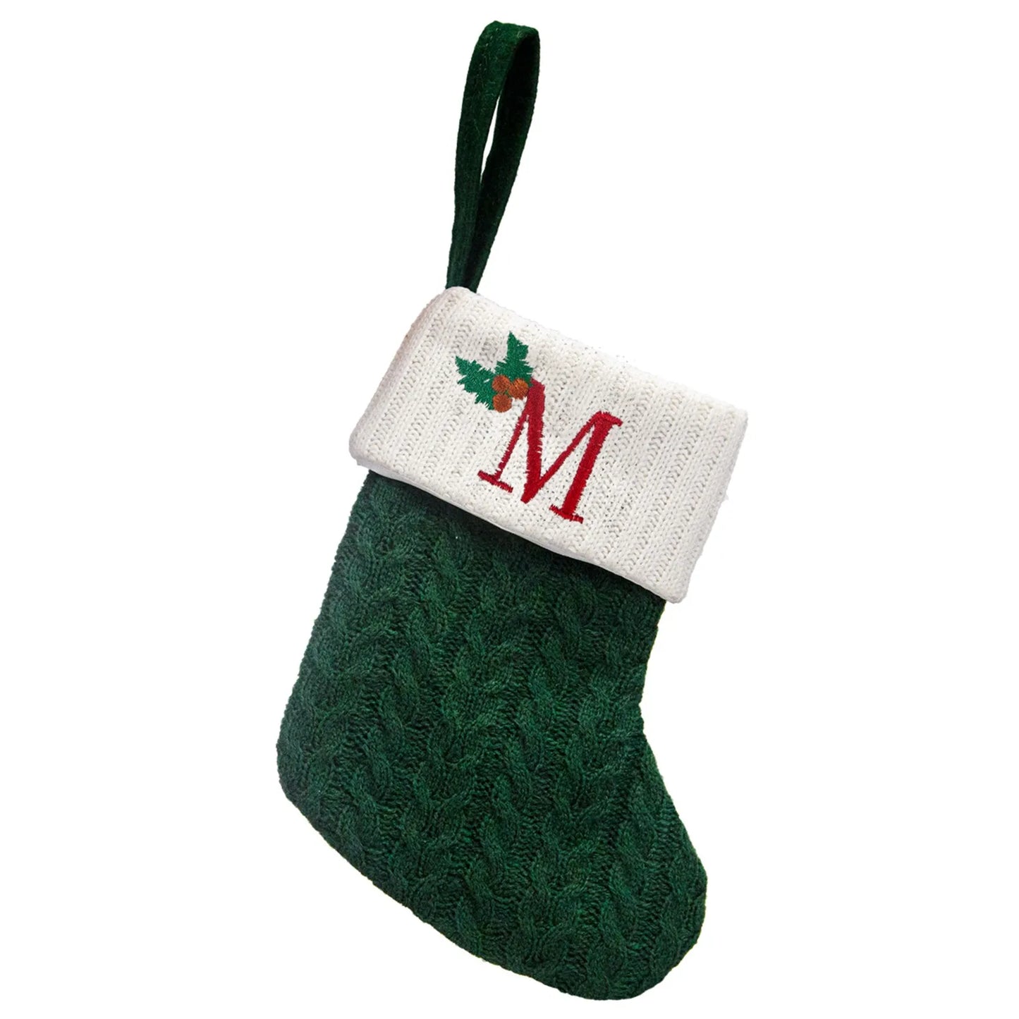 Embroidered Knit Christmas Stocking | Festive Holiday Décor