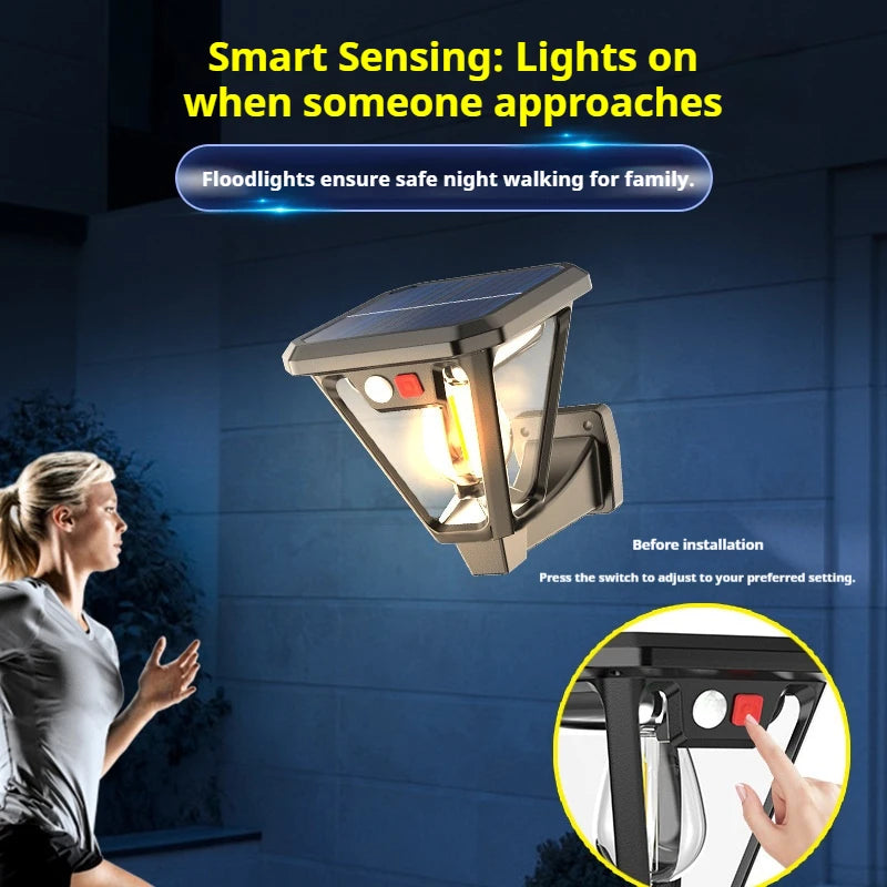 Solar LED Lawn Lamp – Dual-Use Garden & Wall Light
