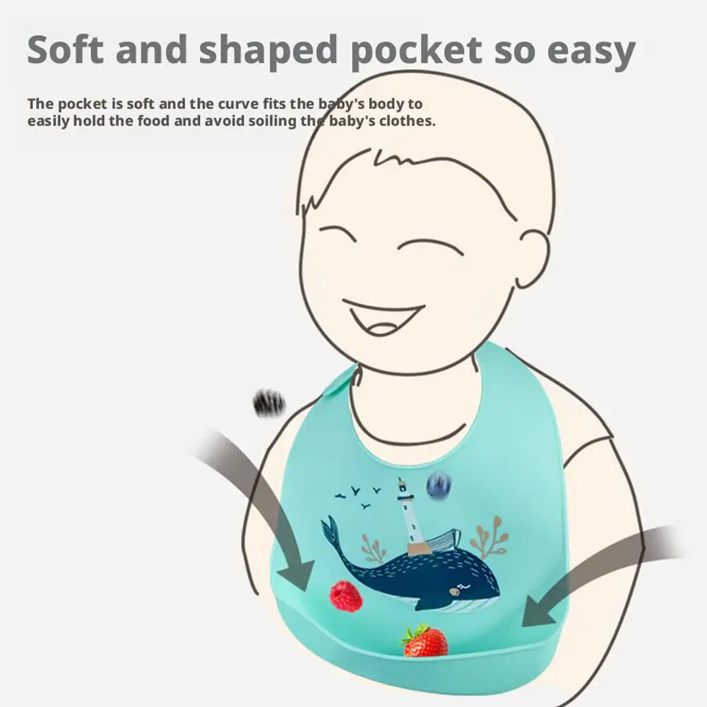 Silicone Baby Bib – Waterproof, BPA-Free, Large Food Catcher