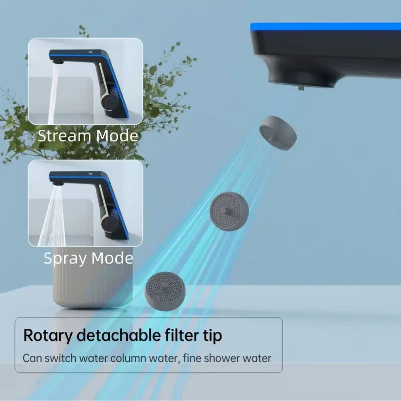 Modern Bathroom Faucet with Digital Temperature Display