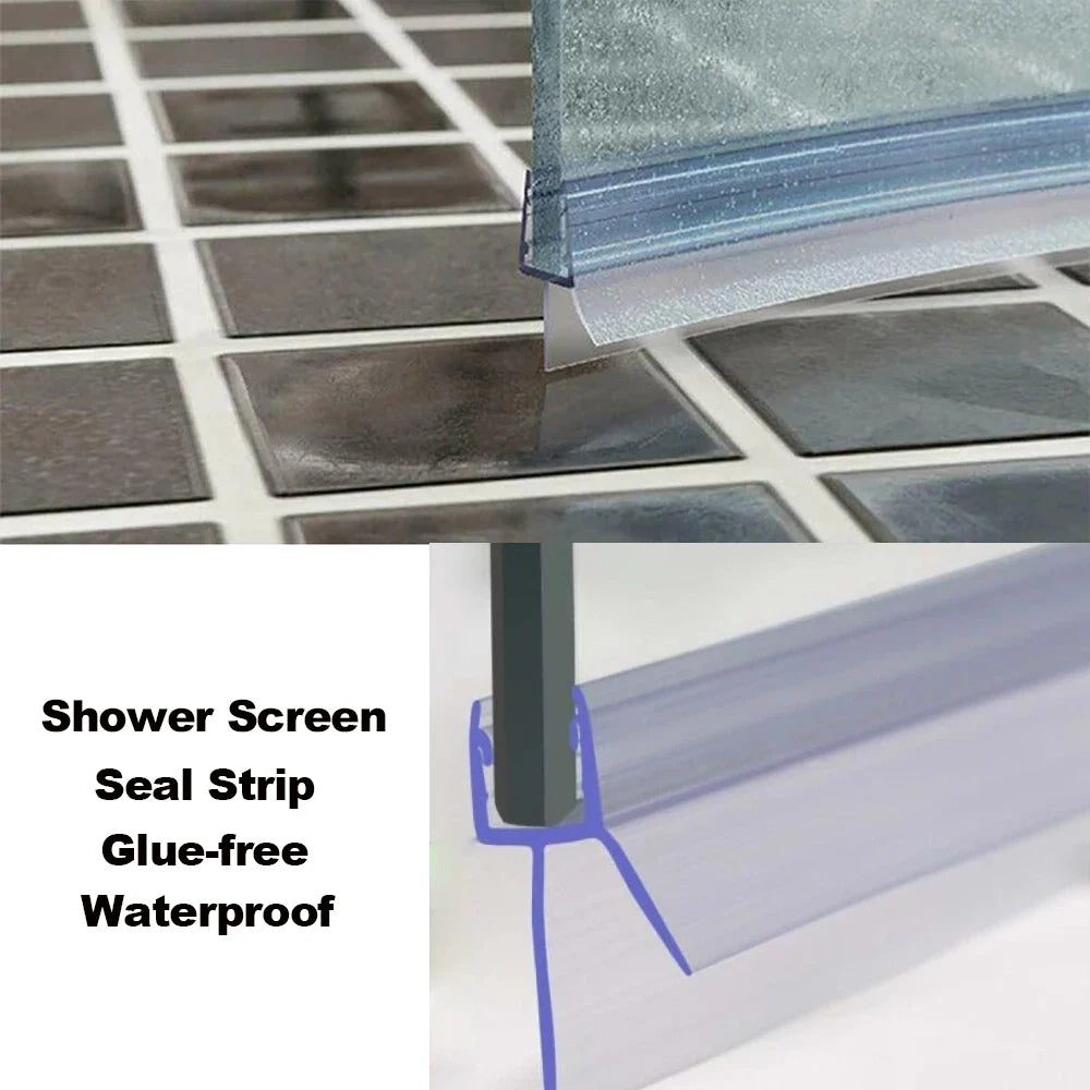 20mm PVC Shower Screen Seal Strip – Glue-Free Glass Door Sweep