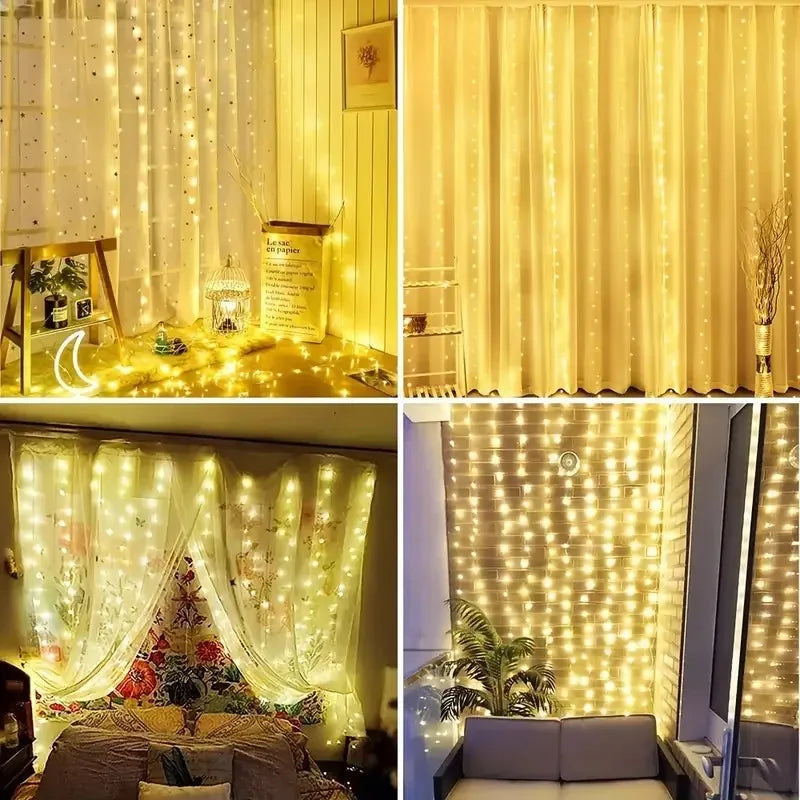 USB LED Fairy Curtain Light | Bedroom Window Holiday Decor