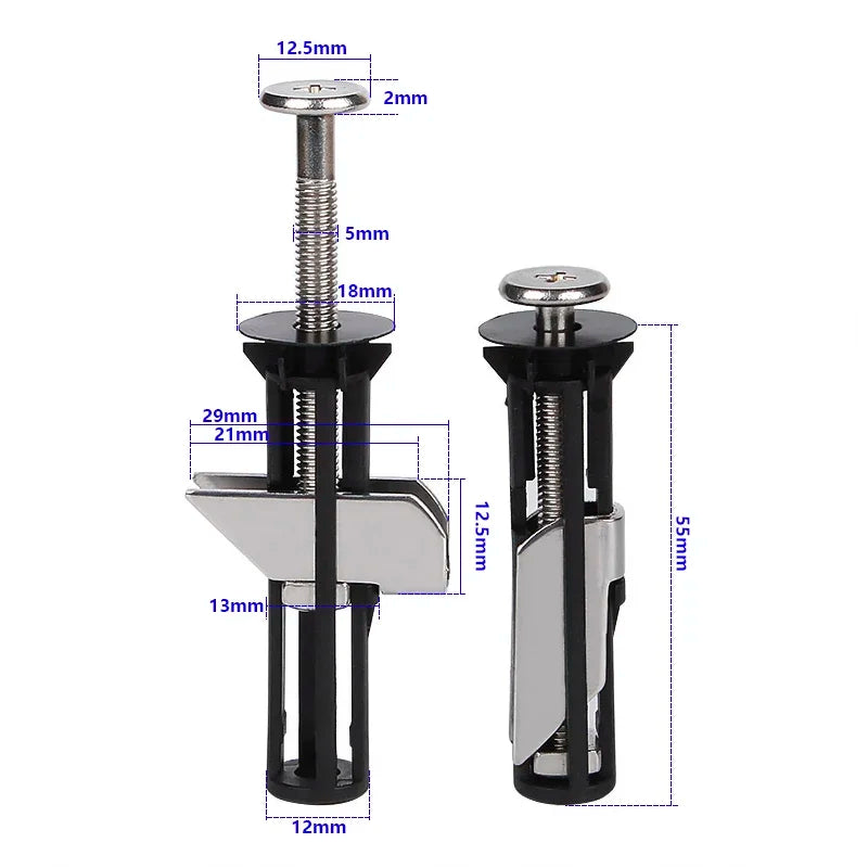 304 Stainless Steel Toilet Seat Hinge Bolts & PP Nuts – 2 Pack