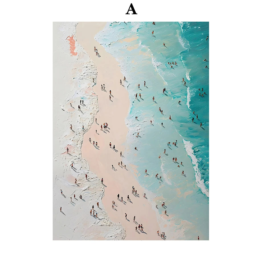 Watercolor Beach Holiday Canvas Wall Art | Nordic Poster