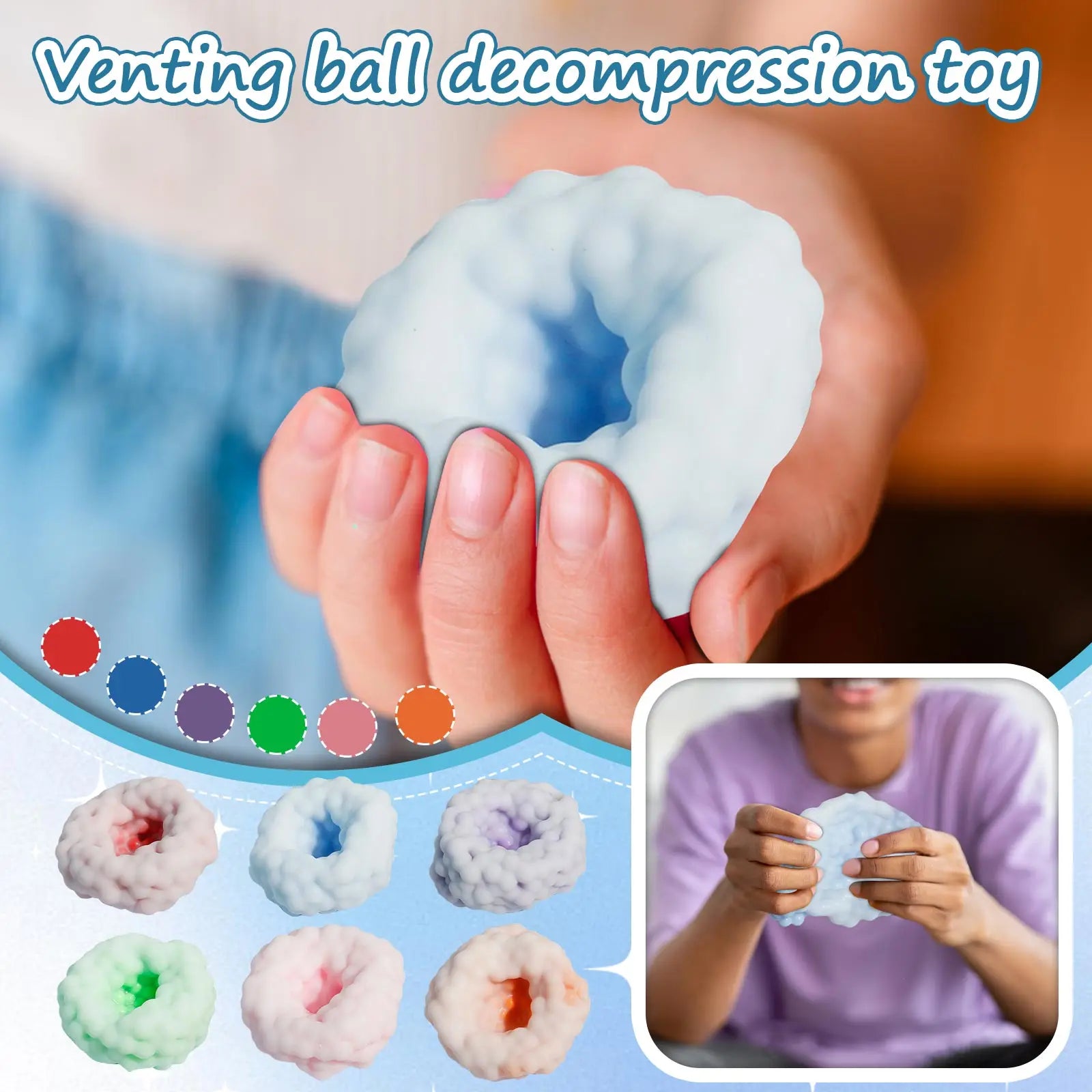 Crunchy Squishies Stress Ball Fidgets Toy Stress Anxiety Relief Balls Office Sand Filled Crunchy Balls Desk Squeeze Toys Gifts Peaceful Pleasures Health and Wellness