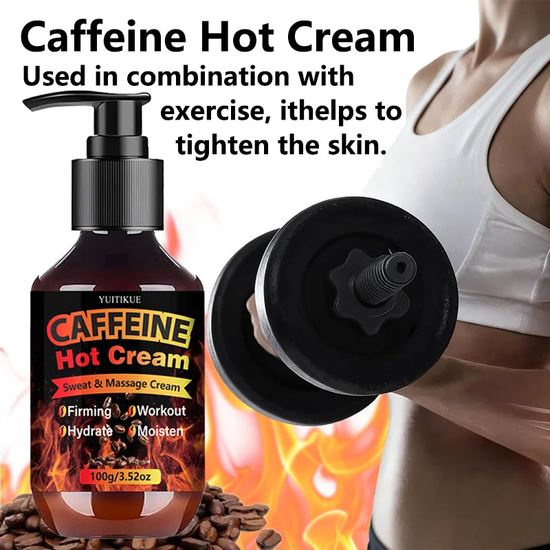 Yuitikue Caffeine Hot Cream, 100g Sweat & Massage Cream for Firming, Hydrating & Moisturizing, Workout Body Care Peaceful Pleasures Health and Wellness