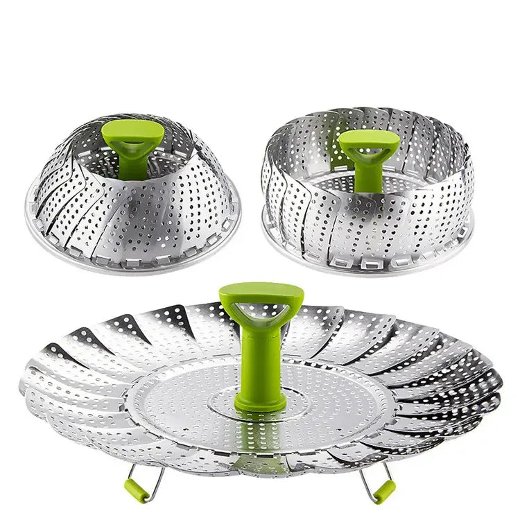 Stainless Steel Folding Steamer Basket Set – 9 & 11 Inch