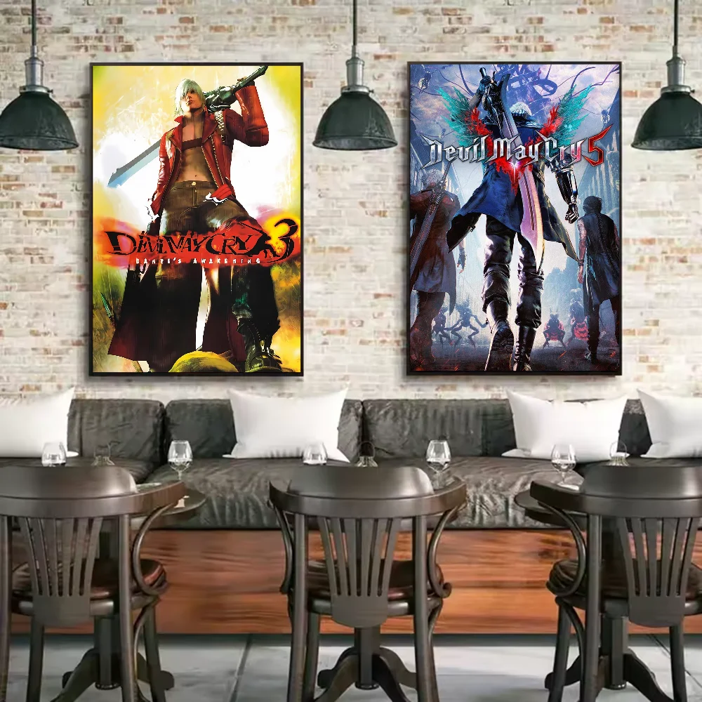 Devil May Cry Anime Poster HD Waterproof PVC Wall Art Decor Anime Wall Poster Peaceful Pleasures Health and Wellness