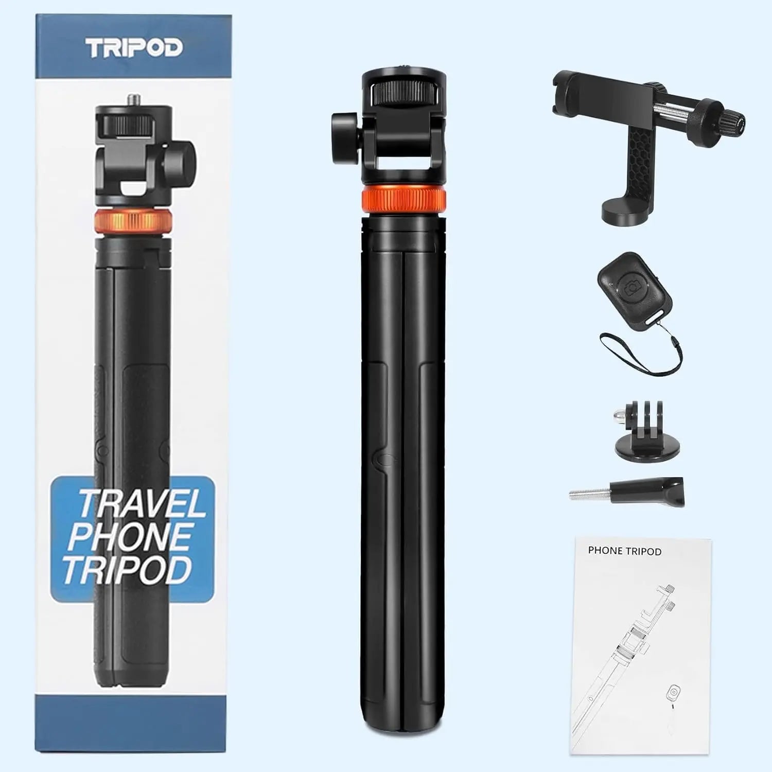 Portable Selfie Stick Cell Phone Tripod 62 Inch/157CM Extendable IPhone Tripod Mobile Tripod Stand for Travel/Vlogging/Filming Peaceful Pleasures Health and Wellness K11