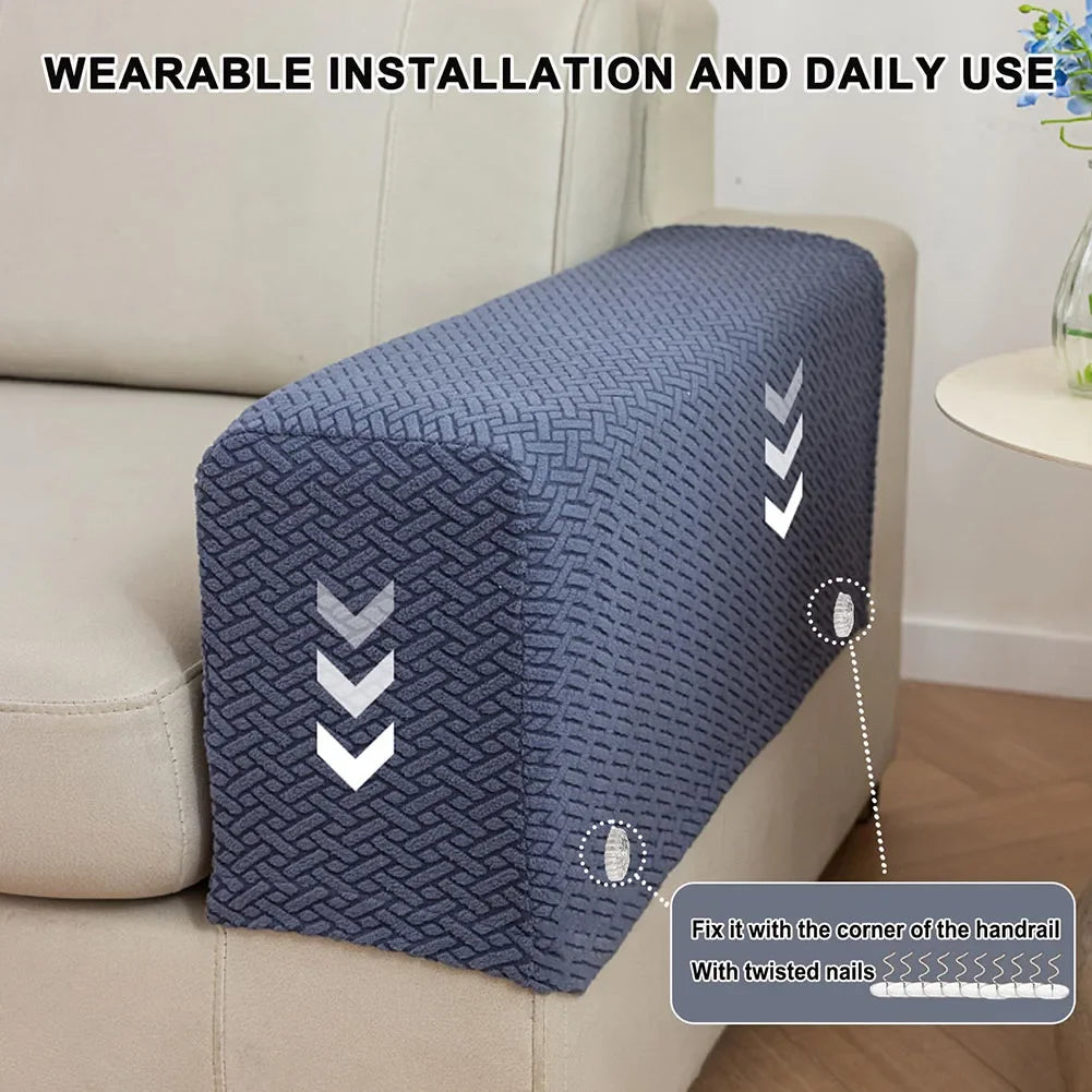 Sofa Arm Covers – Washable Checkered Armrest Slipcovers with Anti-Slip Pins | Set of 2 Peaceful Pleasures Health and Wellness