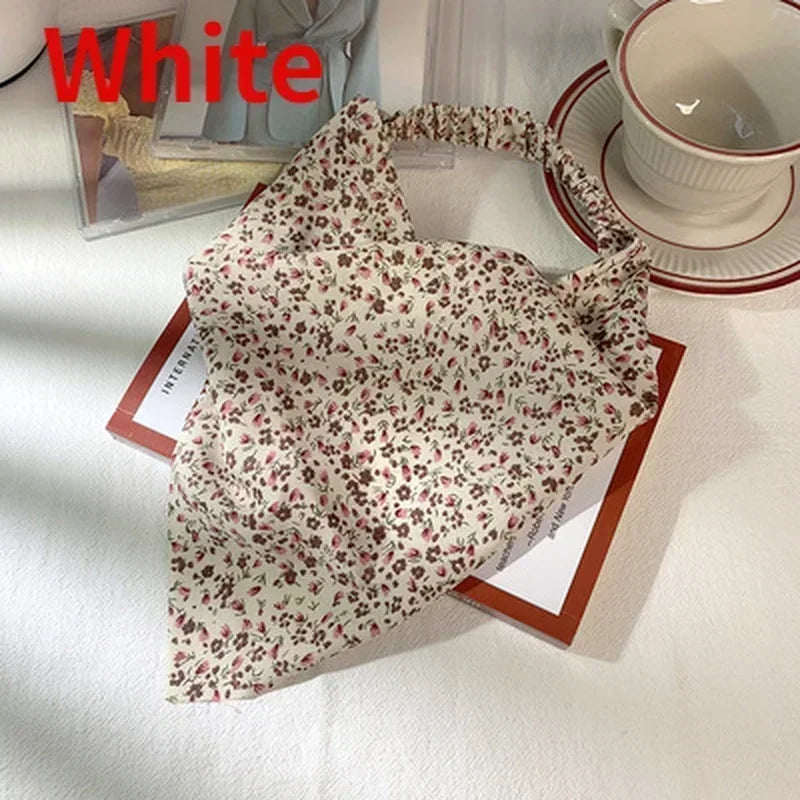 Floral Kerchief Headwear Wrist Head Wrap Scarf Triangular Headscarf