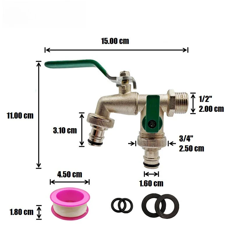 Zinc Alloy Garden Bibcock Faucet | 90° Lever Handle Tap