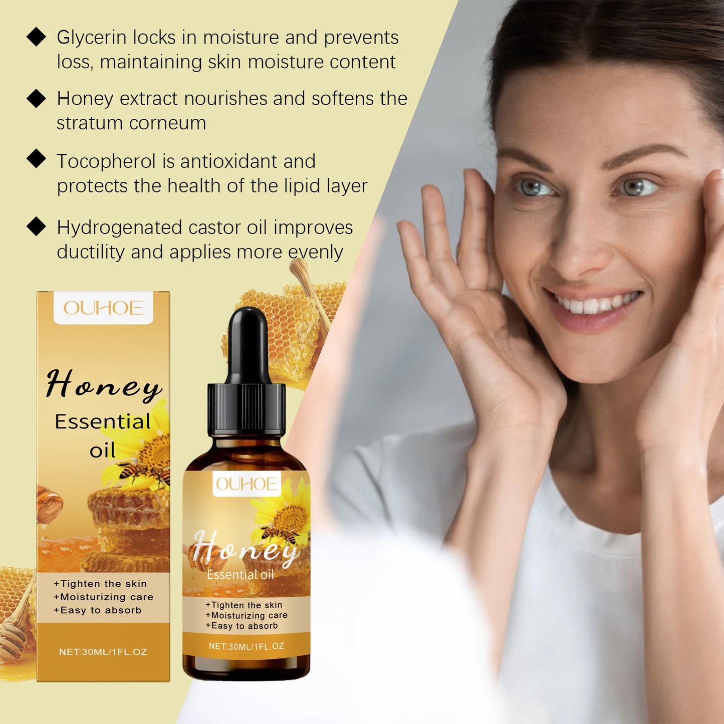 Honey Moisturizing Body Oil – Face & Body Nourishing (30ml)